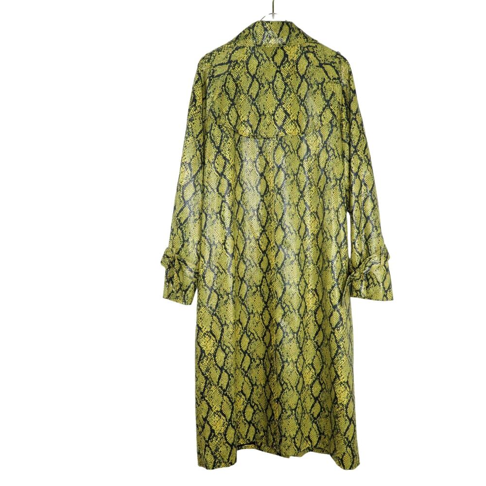 J.O.A. Green Snakeskin Python Print Long Jacket S… - image 6